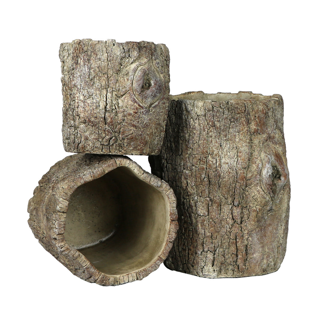 Faux Bois Wood Concrete Log Planter