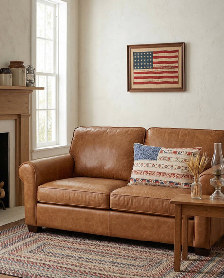 Patchwork American Flag Lumbar Pillow