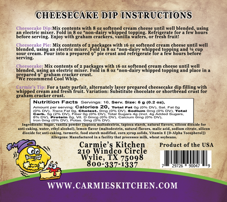 Lemon Icebox Cheesecake Dip Mix | Carmie's