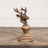 Metal Brown Stag Head Figurine