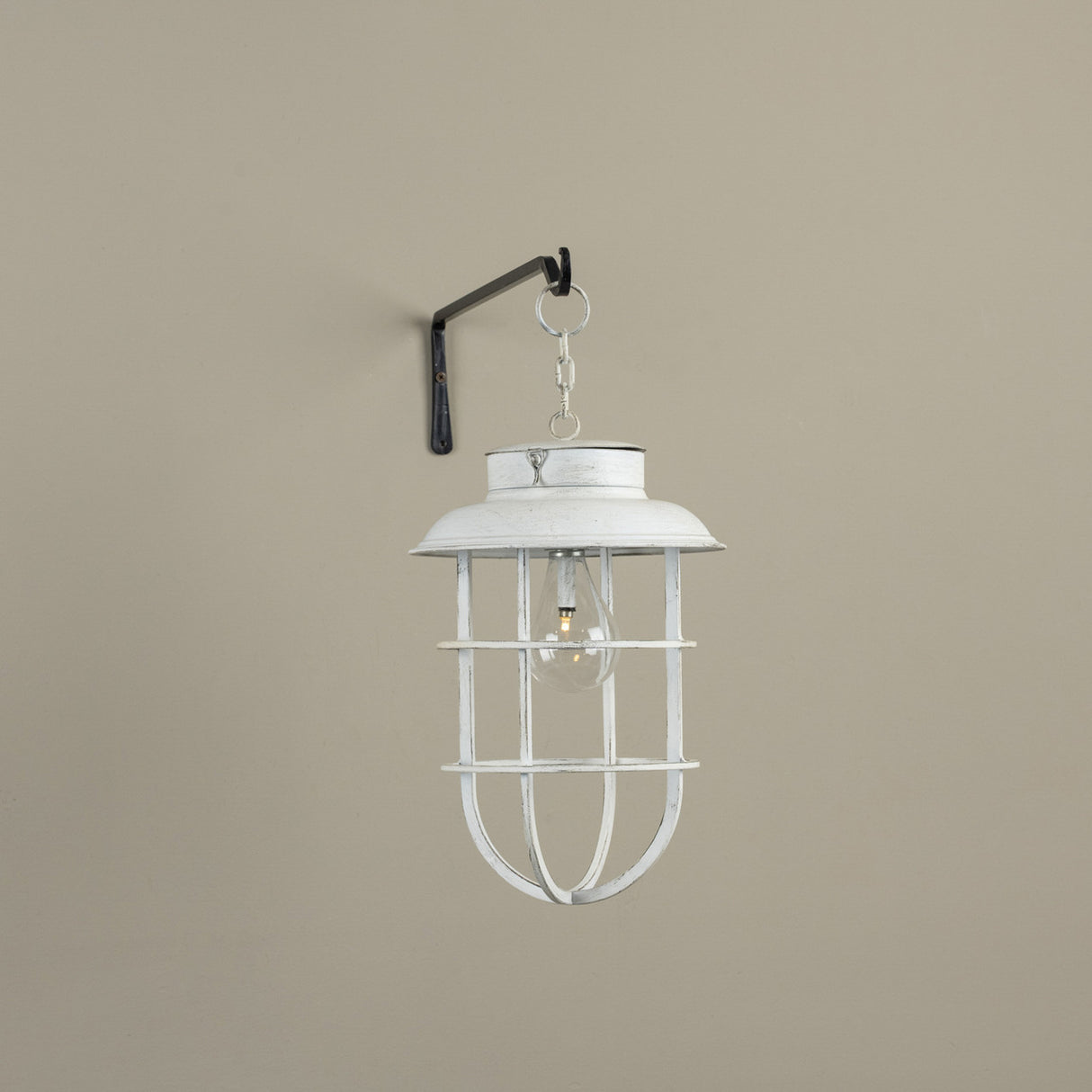 Aged White Hanging Decorative Lantern