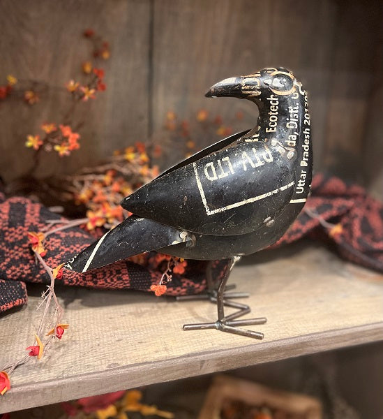 Rear Facing Recycled Metal Black Crow