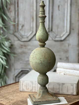 Distressed Green Steeplechase Metal Finials