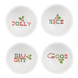 White Ceramic Holiday Tidbit Bowls