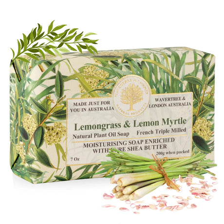 Lemongrass & Lemon Myrtle Triple-Milled Soap Bar | Wavertree & London
