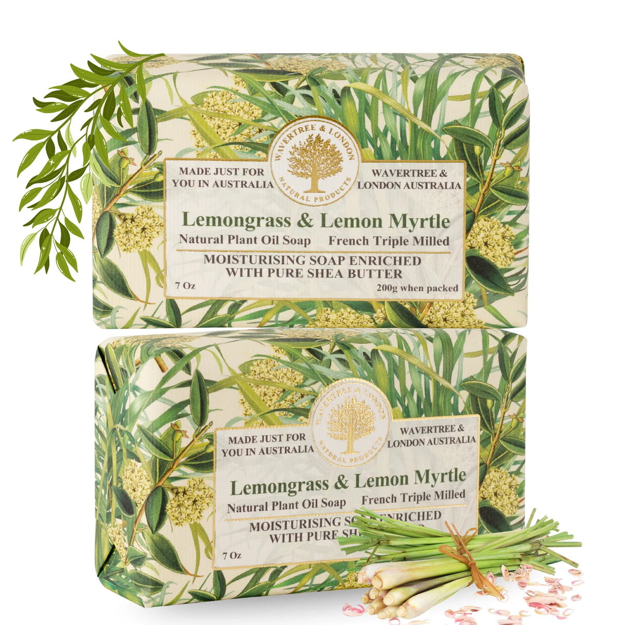 Lemongrass & Lemon Myrtle Triple-Milled Soap Bar | Wavertree & London