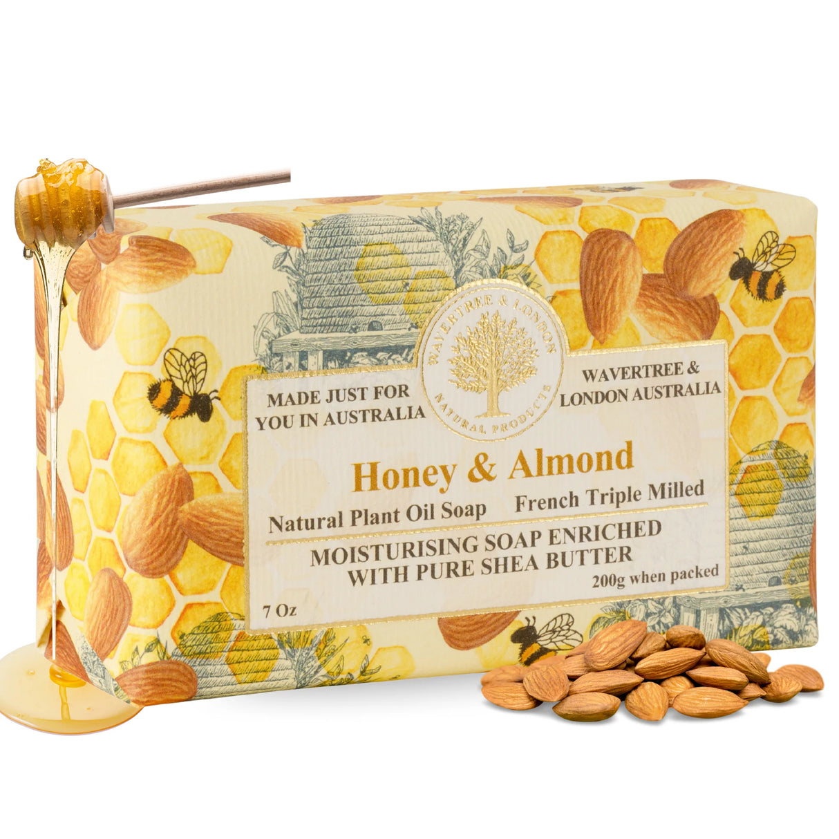 Honey & Almond Triple-Milled Soap Bar | Wavertree & London