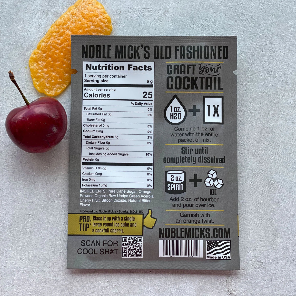 Old Fashioned Single-Serve Craft Cocktail Mix | Noble Mick's