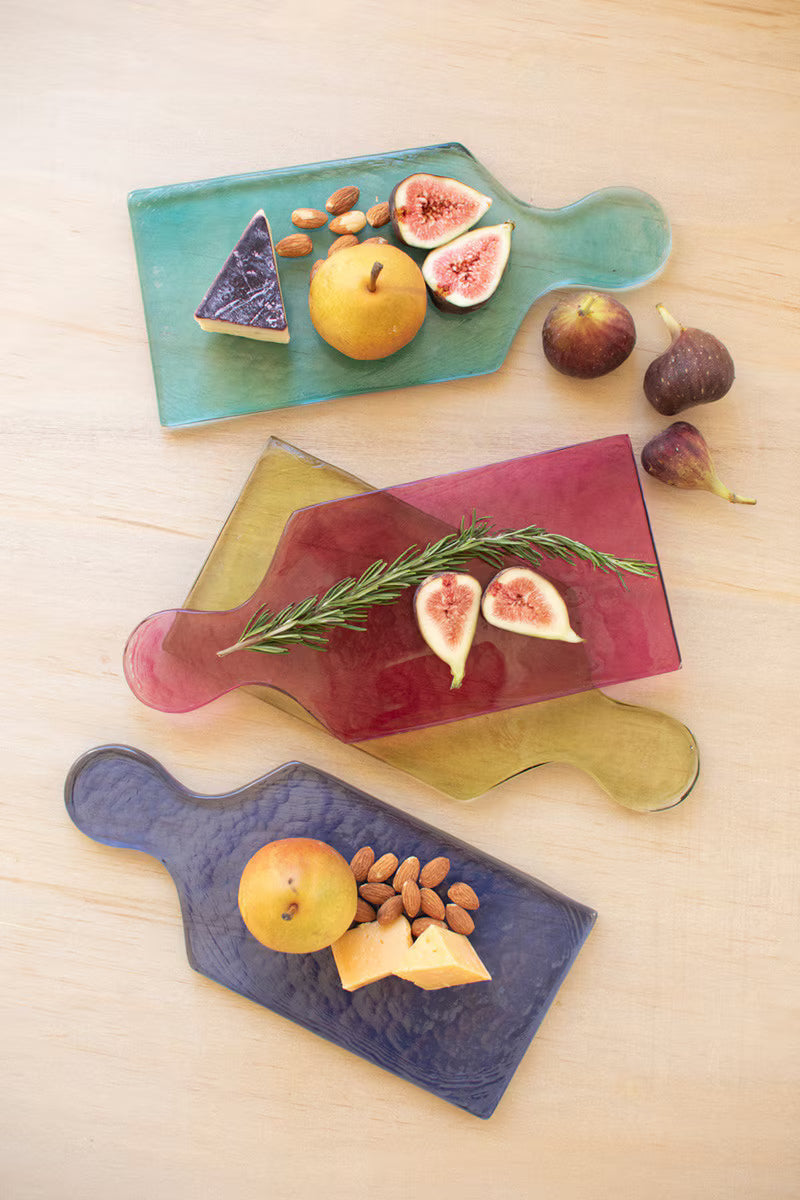 Colored Glass Cheese Board
