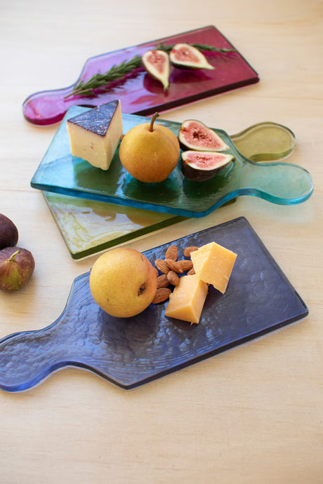 Colored Glass Cheese Board