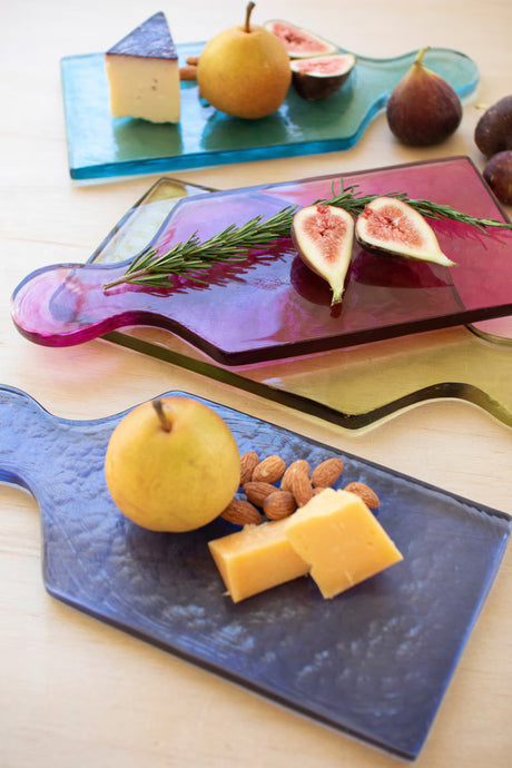 Colored Glass Cheese Board