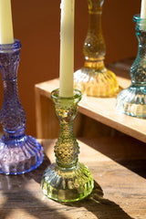 Colorful Glass Taper Candle Holders