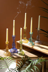 Colorful Glass Taper Candle Holders