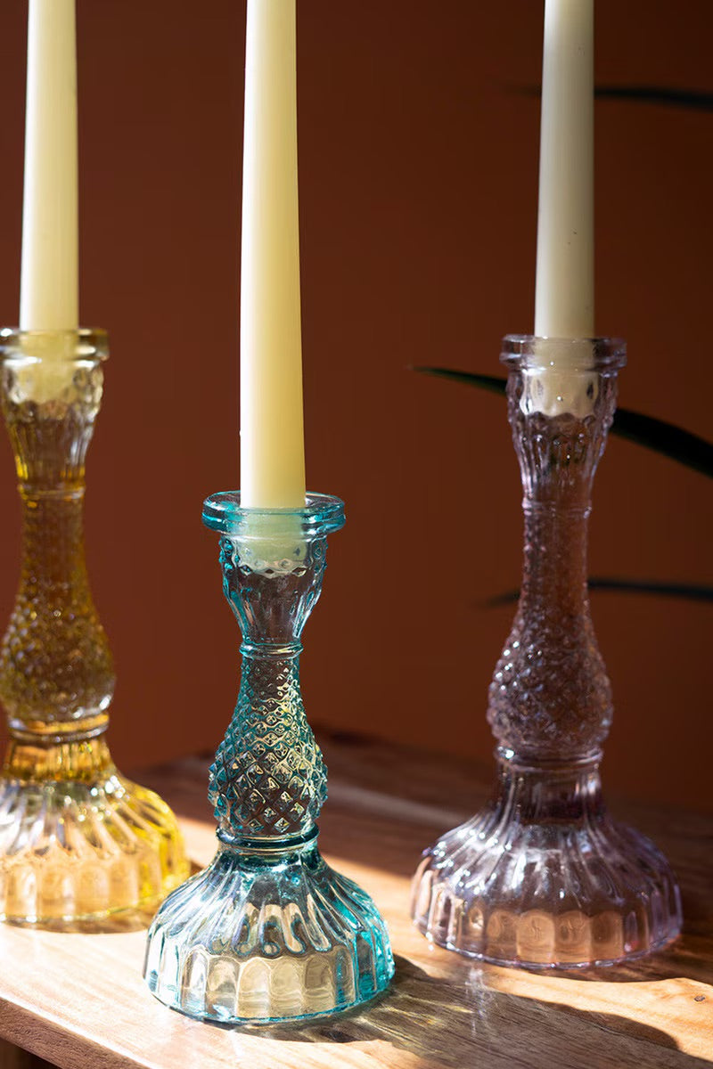 Colorful Glass Taper Candle Holders