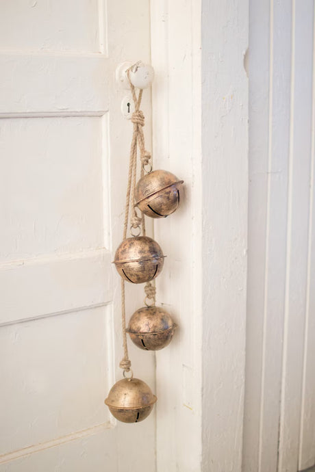 brass jingle bells on door knob