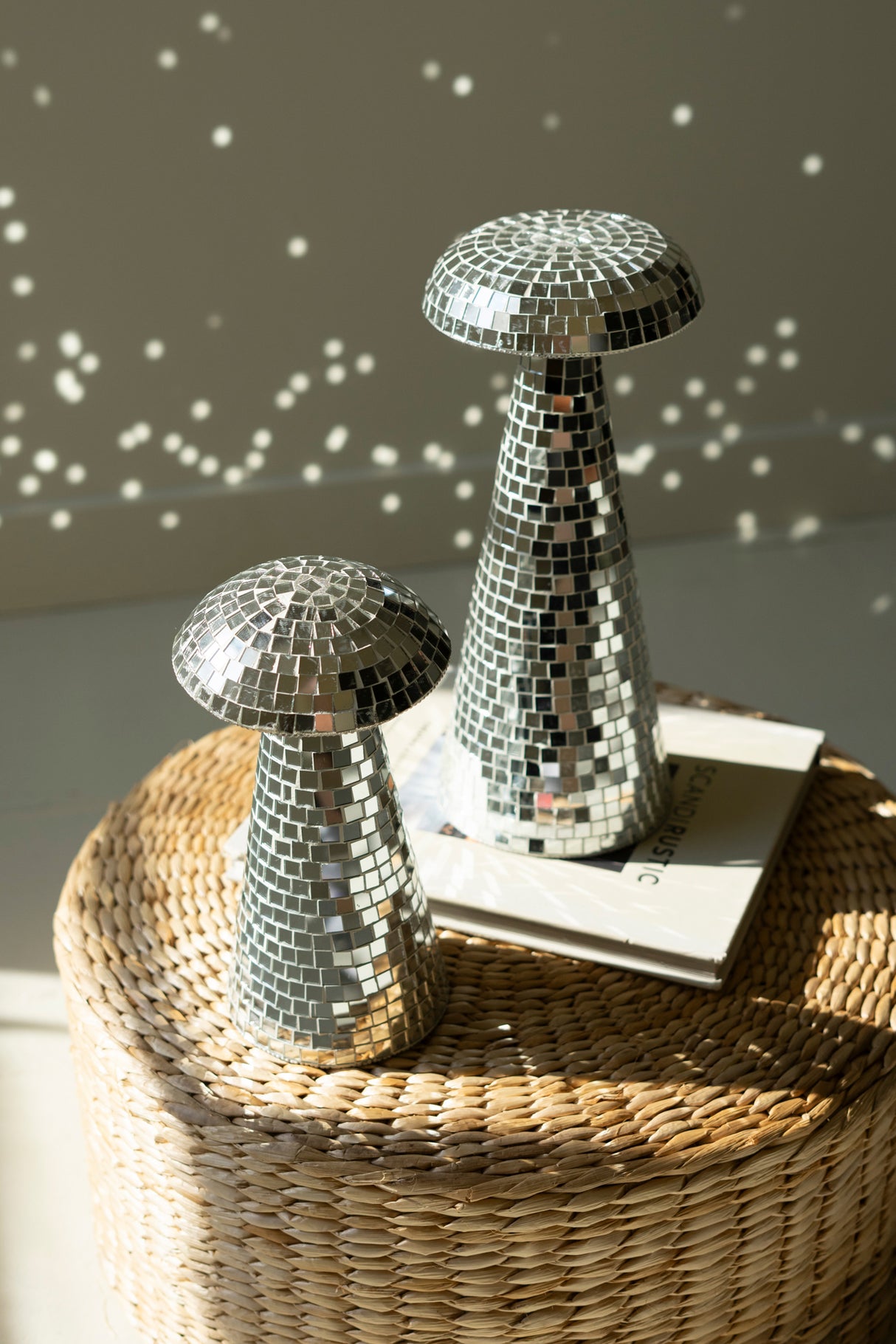 Disco Ball Mirror Tabletop Mushroom Sitter