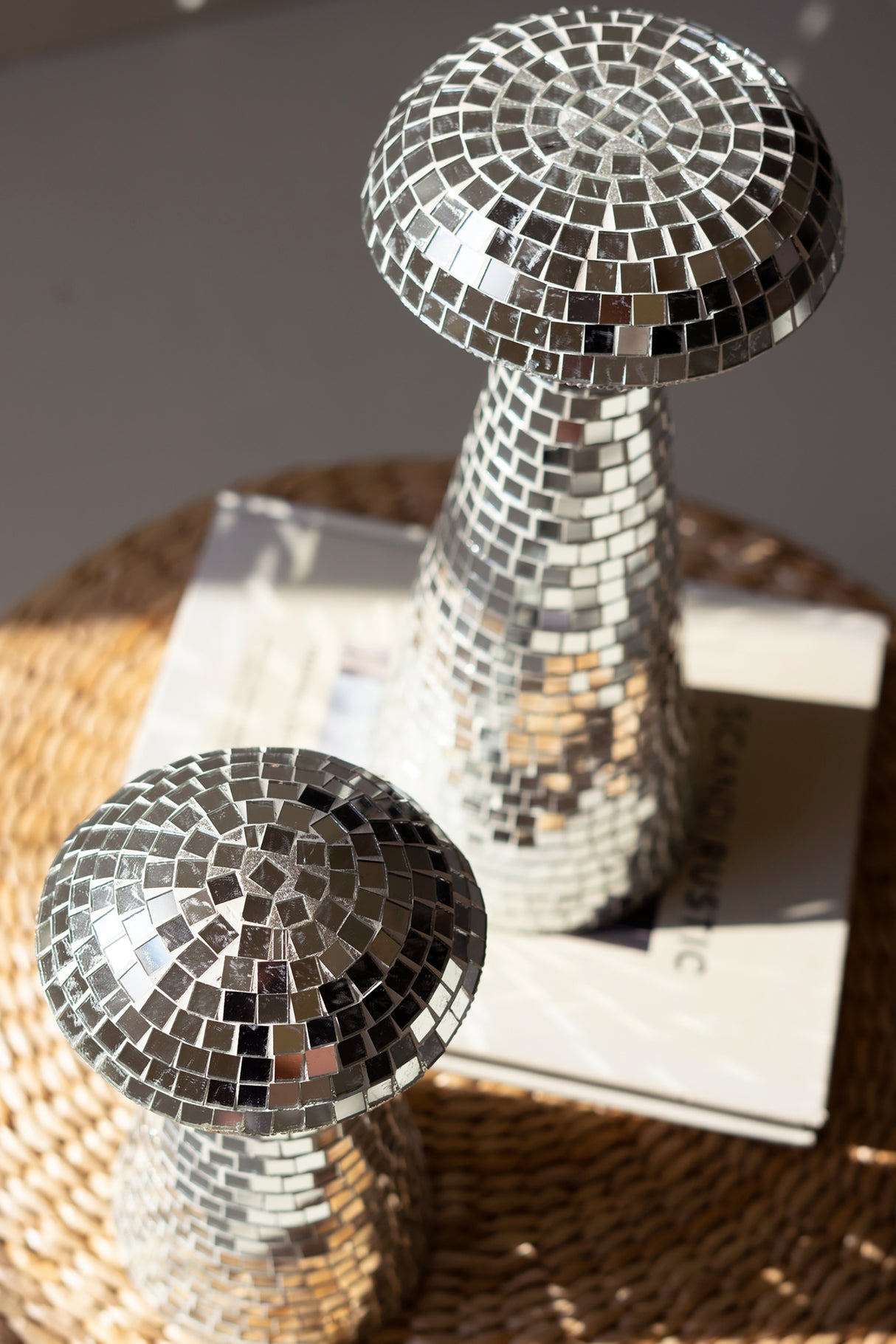 Disco Ball Mirror Tabletop Mushroom Sitter