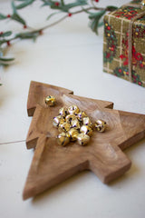 Carved Wooden Christmas Tree Platter