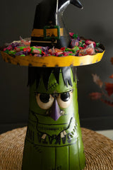 Recycled Iron Green Frankenstein with Candy Bowl Hat