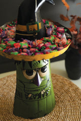 Recycled Iron Green Frankenstein with Candy Bowl Hat