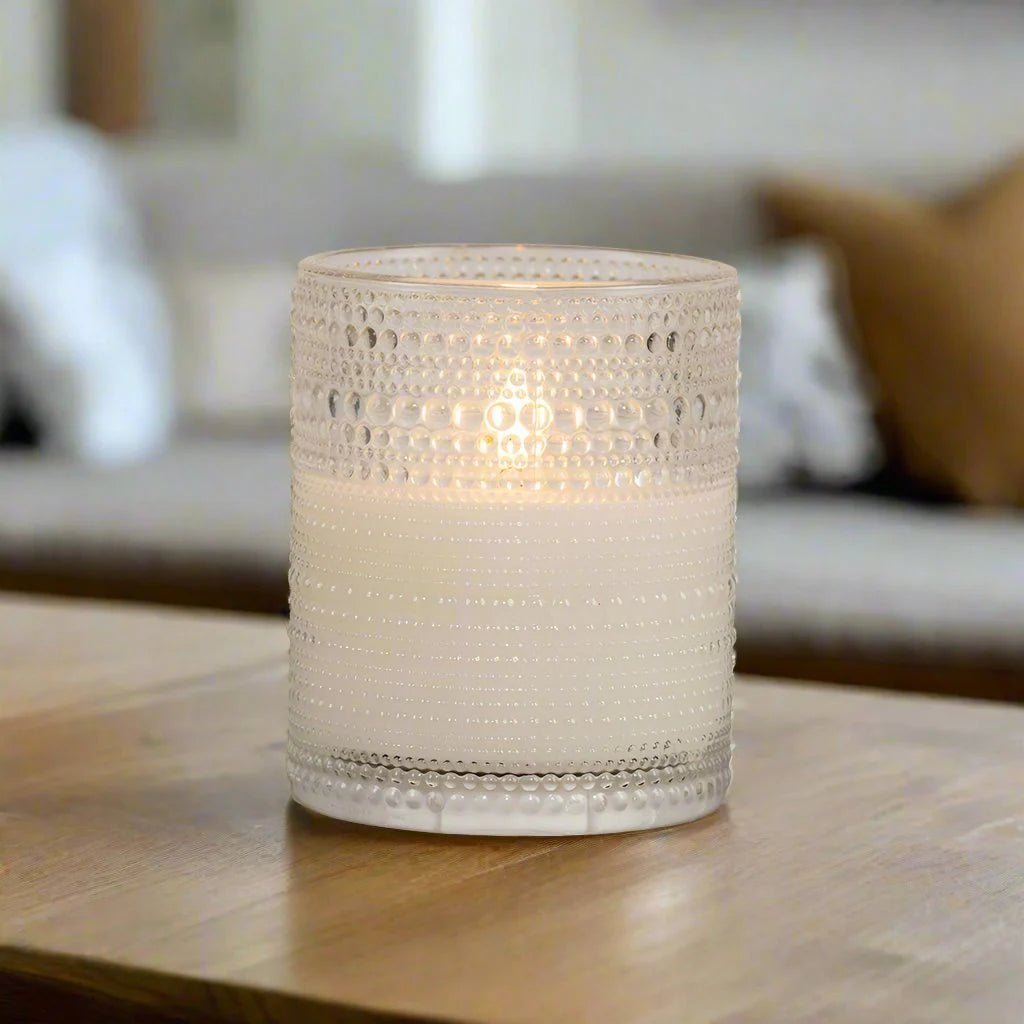 Clear Dotted Bubble Glass 3D Flame LED Candle