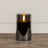 Black Glass 3D Flame Candle