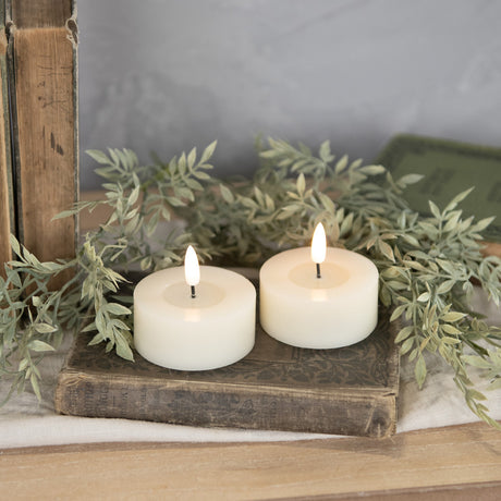Oversized 3D Flame Cream Tealight Candles (Set of 2)