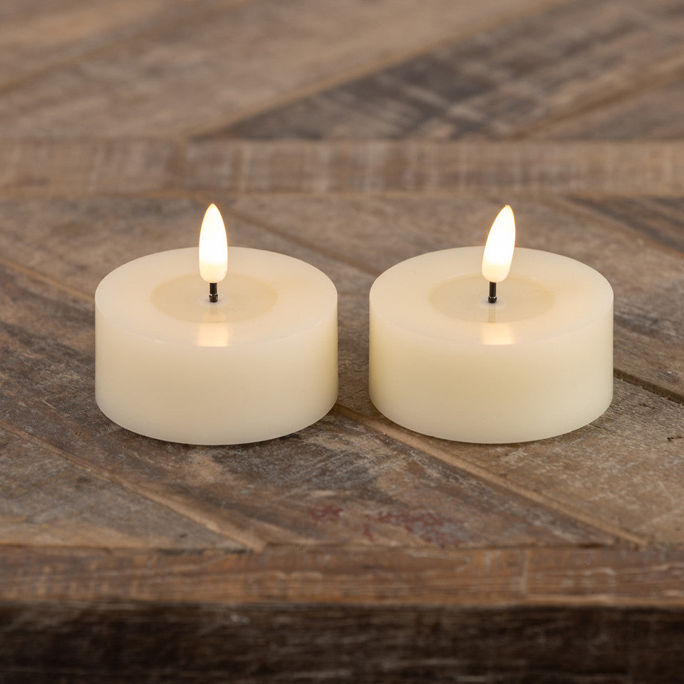 Oversized 3D Flame Cream Tealight Candles (Set of 2)