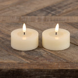 Oversized 3D Flame Cream Tealight Candles (Set of 2)