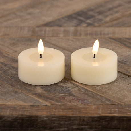 Oversized 3D Flame Cream Tealight Candles (Set of 2)