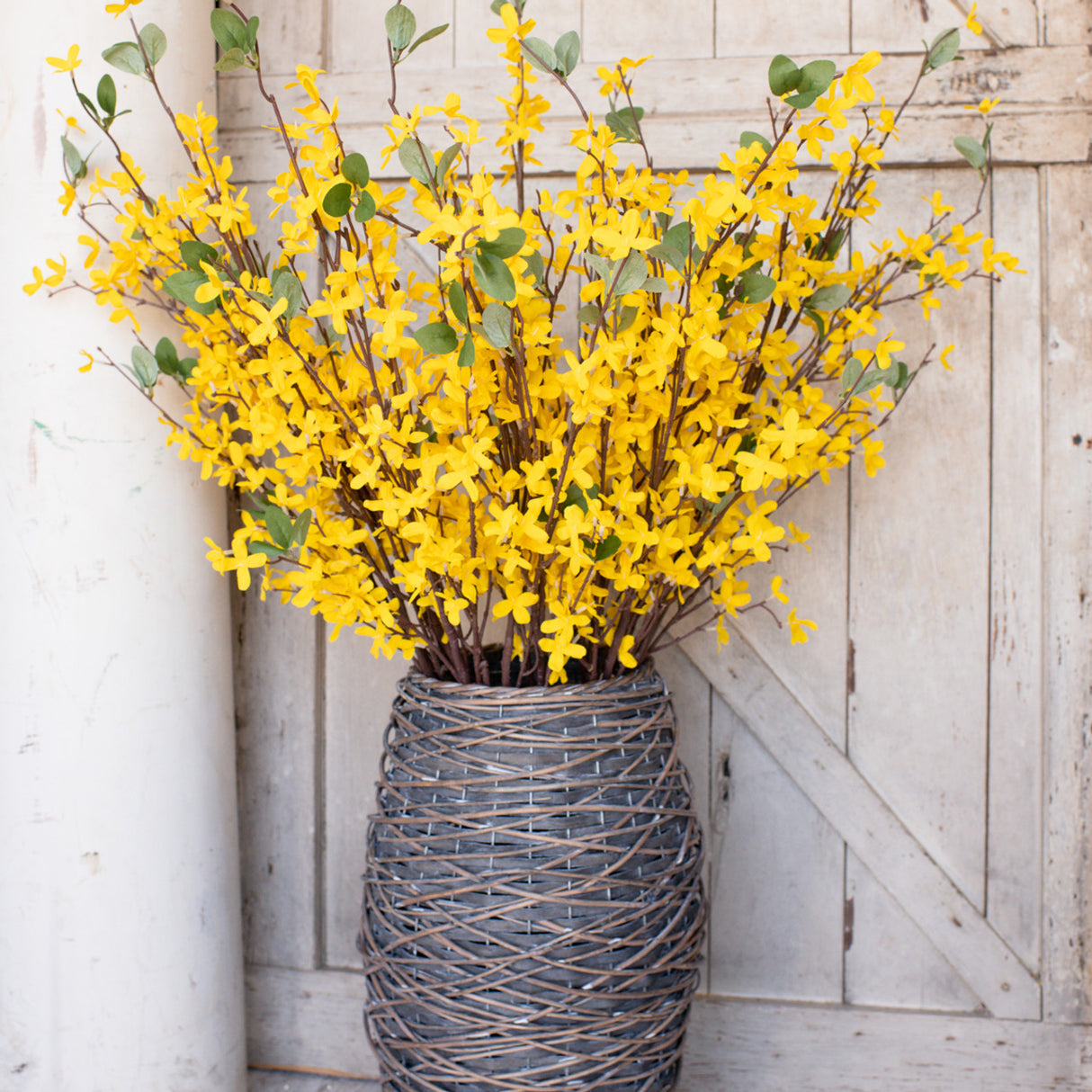 Faux Yellow Forsythia Stem