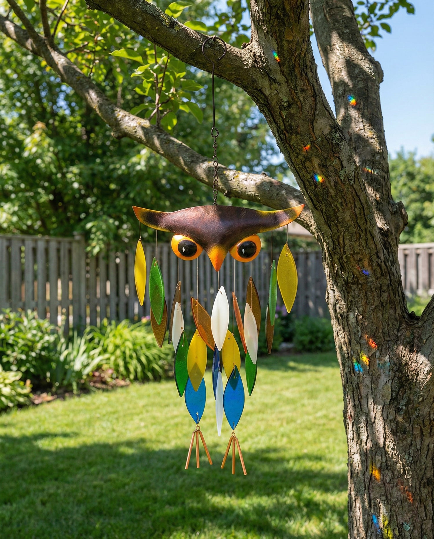 Owl Glass Wind Chime