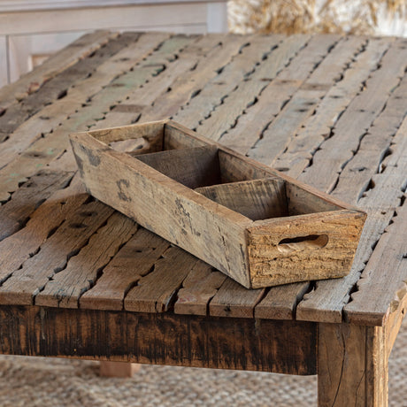 Primitive Three Brick Mold Wood Planter