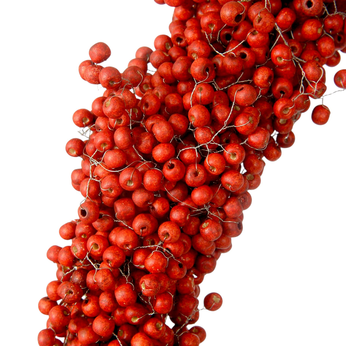 Red Wooden Bead Berry Wreath
