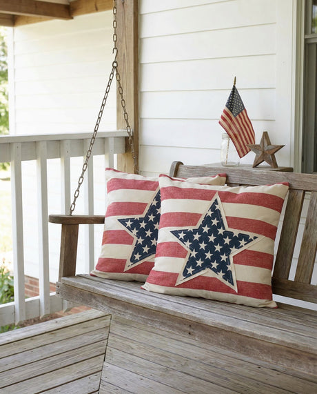 Star Patch & Stripes Americana Pillow