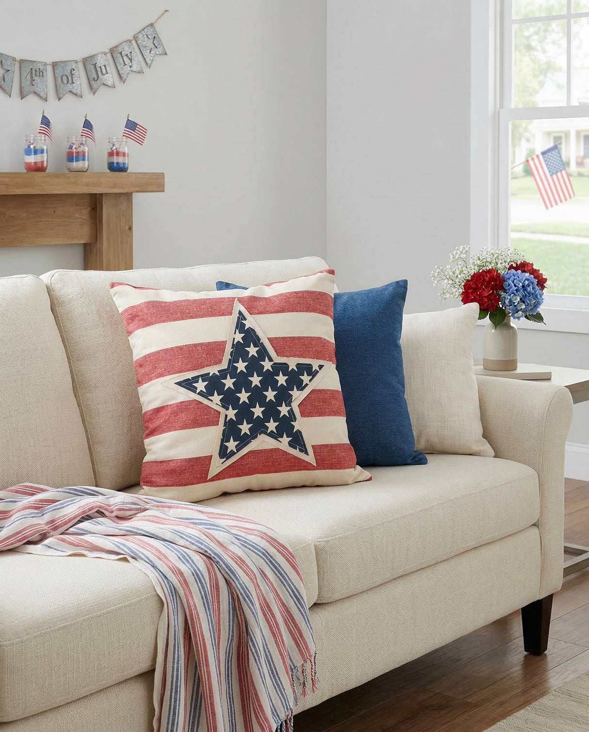 Star Patch & Stripes Americana Pillow