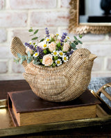Woven Resin Bird Planter