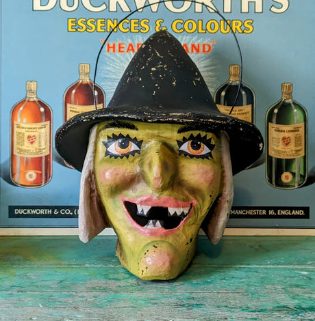 Paper Mache Haunted Witch Candy Bucket