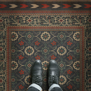 vintage vinyl floorcloth rug by spicher