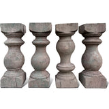 Distressed Egyptian Wood Baluster Candleholders