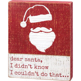 Dear Santa Wood Slat Box Sign