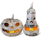 Recycled Metal White Jack O'Lantern Luminaries