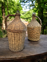 Vintage Wicker Covered Demijohn Wine Bottles