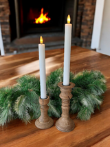 White 3D Flameless Taper Candles (Set of 2)