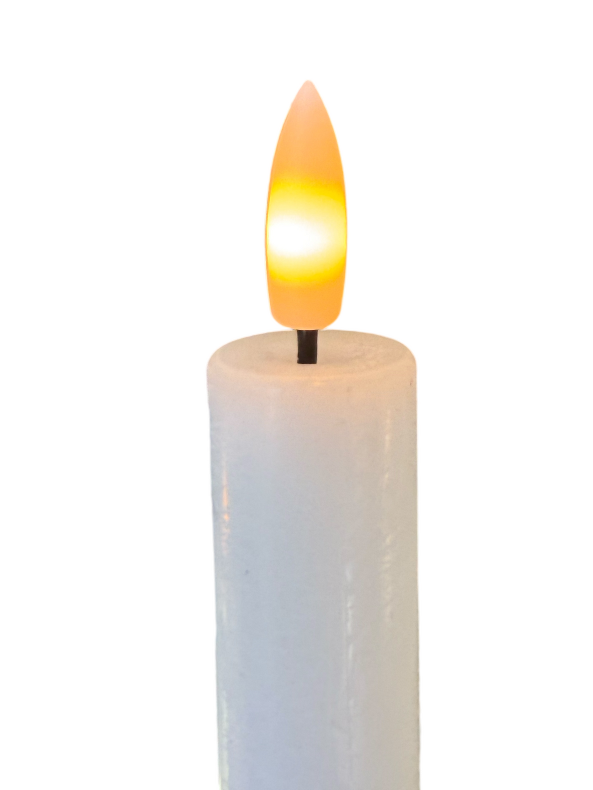 White 3D Flameless Taper Candles (Set of 2)