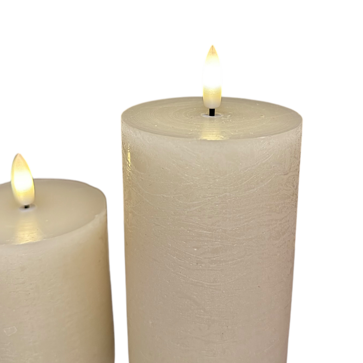 Ivory Wax 3D Flameless Pillar Candles