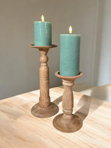 Green Wax 3D Flameless Pillar Candles