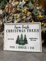 Farm Fresh Christmas Trees Metal Wall Sign