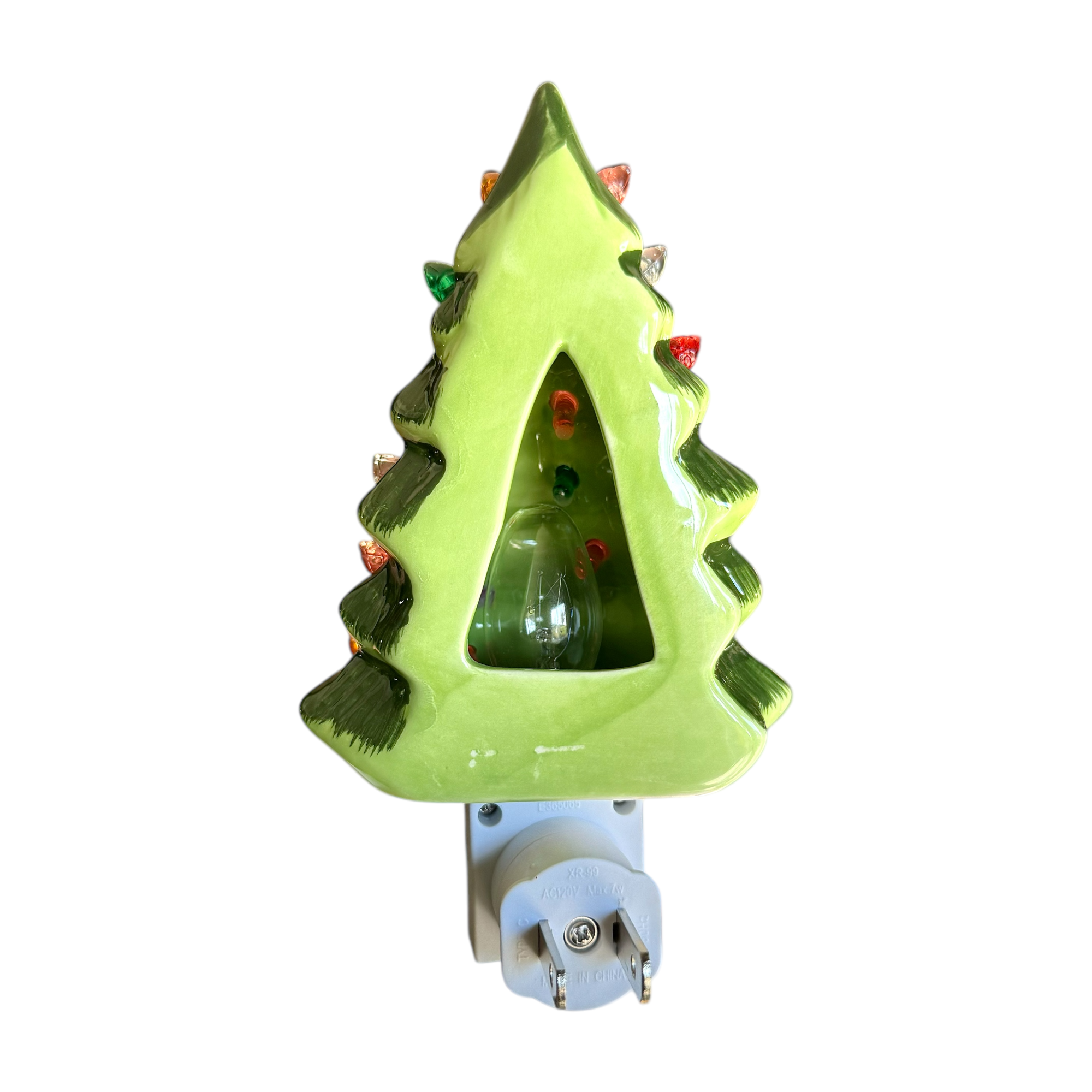 Light Up Ceramic Christmas Tree Night Light - Thumbnail 3