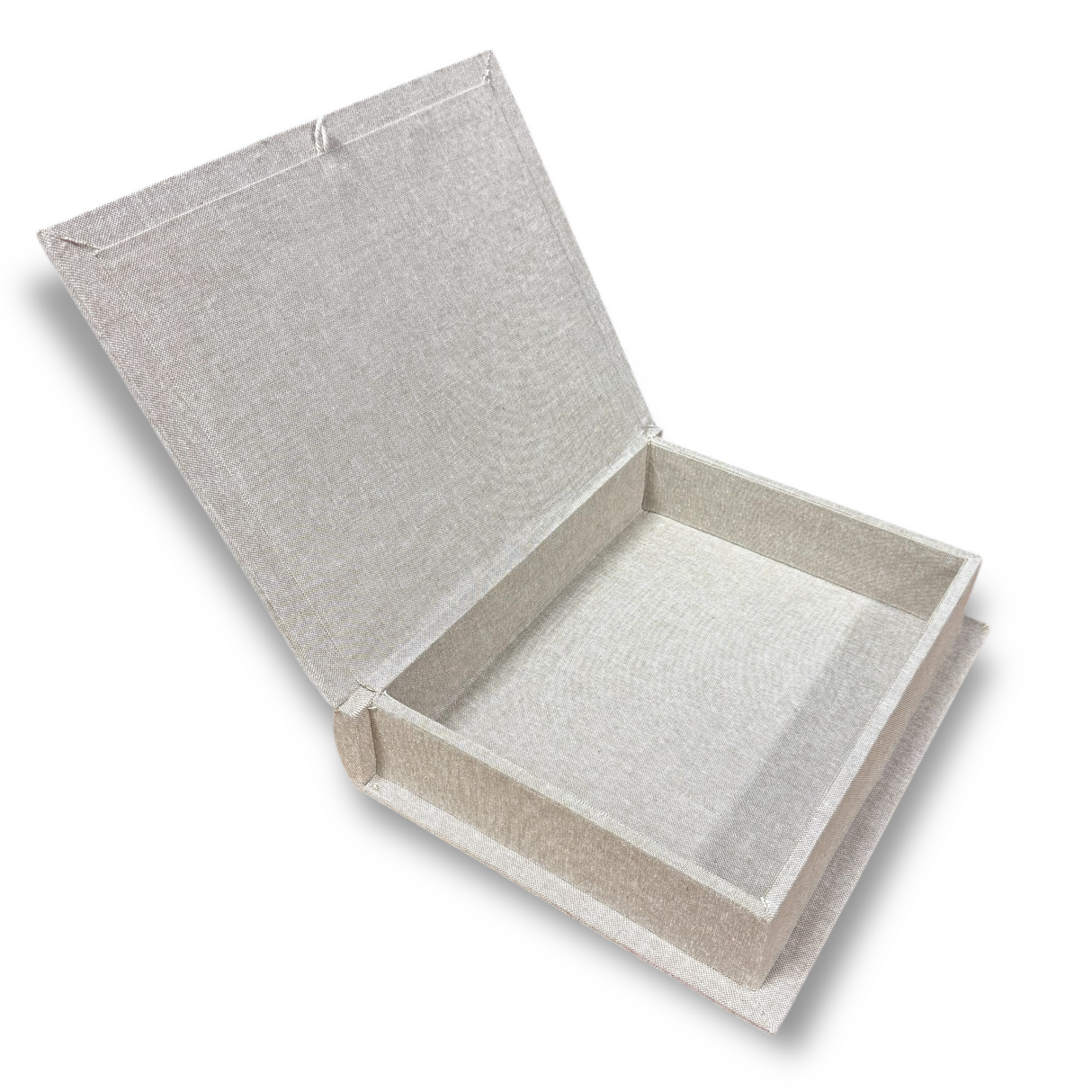 Beige Linen Storage Book Box